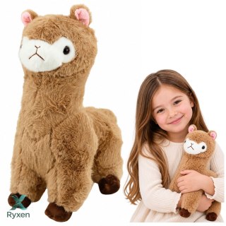 Pluszowa Alpaka Lama Maskotka Przytulanka Miękkie Futerko Beżowa 28 cm