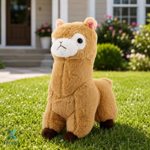Pluszowa Alpaka Lama Maskotka Przytulanka Miękkie Futerko Kremowa 28 cm