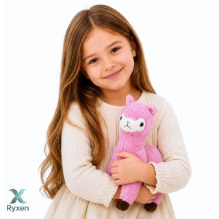 Pluszowa Alpaka Lama Maskotka Przytulanka Miękkie Futerko Różowa 28 cm