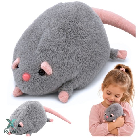 Pluszowa Maskotka Przytulanka Szczur Z Długim Ogonem Szary 40 cm