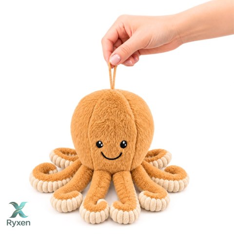 Pluszowa Ośmiornica Maskotka Przytulanka Sprężyste Macki Beżowa 30 cm