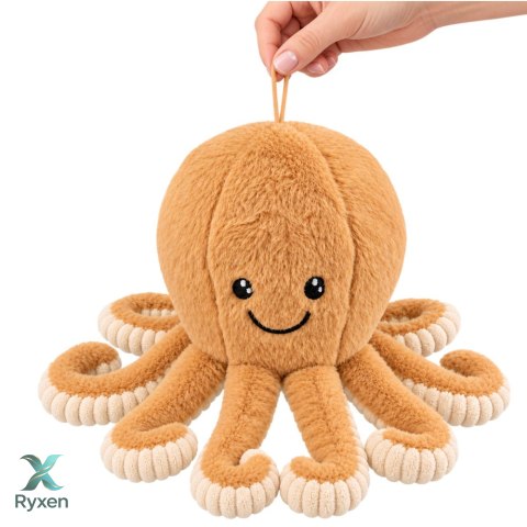 Pluszowa Ośmiornica Maskotka Przytulanka Sprężyste Macki Beżowa 50 cm