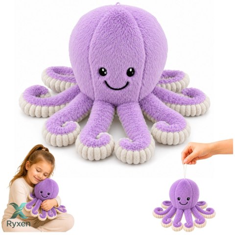 Pluszowa Ośmiornica Maskotka Przytulanka Sprężyste Macki Fioletowa 30 cm