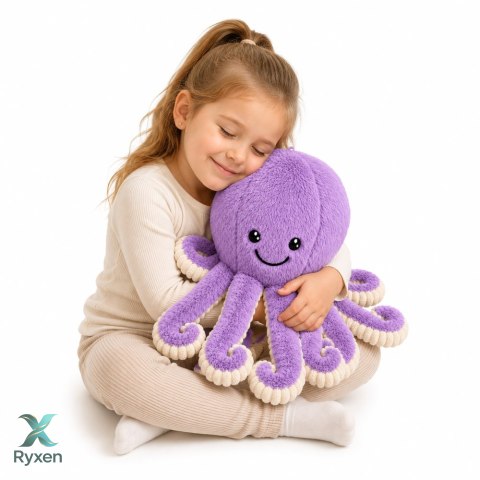 Pluszowa Ośmiornica Maskotka Przytulanka Sprężyste Macki Fioletowa 50 cm
