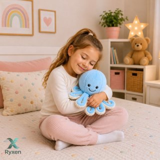 Pluszowa Ośmiornica Maskotka Przytulanka Sprężyste Macki Niebieska 30 cm