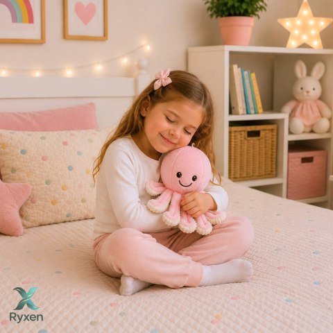 Pluszowa Ośmiornica Maskotka Przytulanka Sprężyste Macki Różowa 30 cm
