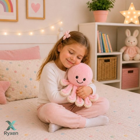 Pluszowa Ośmiornica Maskotka Przytulanka Sprężyste Macki Różowa 50 cm