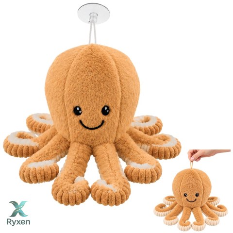 Pluszowa Ośmiornica Maskotka Przytulanka Z Przyssawką Beżowa 16 cm