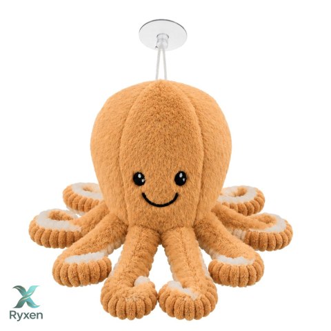 Pluszowa Ośmiornica Maskotka Przytulanka Z Przyssawką Beżowa 16 cm