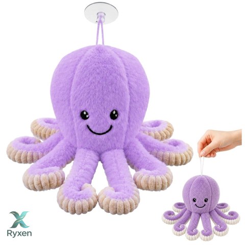 Pluszowa Ośmiornica Maskotka Przytulanka Z Przyssawką Fioletowa 16 cm