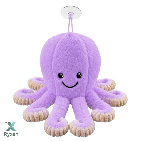 Pluszowa Ośmiornica Maskotka Przytulanka Z Przyssawką Fioletowa 16 cm