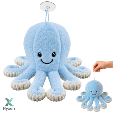 Pluszowa Ośmiornica Maskotka Przytulanka Z Przyssawką Niebieska 16 cm