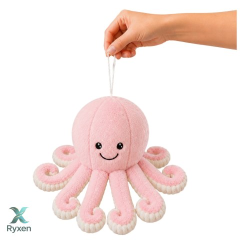 Pluszowa Ośmiornica Maskotka Przytulanka Z Przyssawką Różowa 16 cm