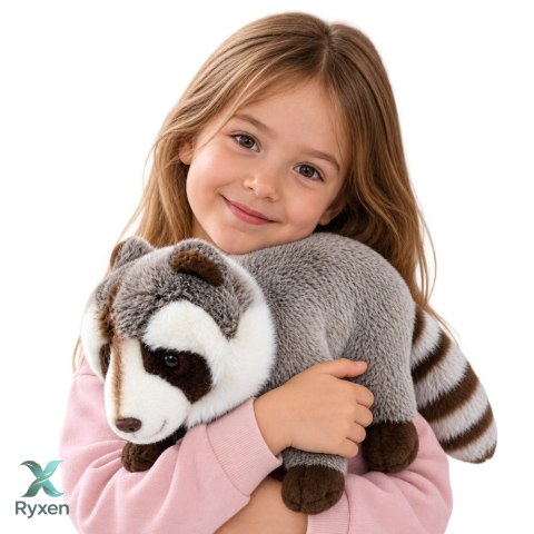 Pluszowy Szop Maskotka Przytulanka Realistyczny Szary 45 cm