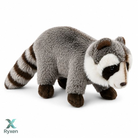 Pluszowy Szop Maskotka Przytulanka Realistyczny Szary 45 cm