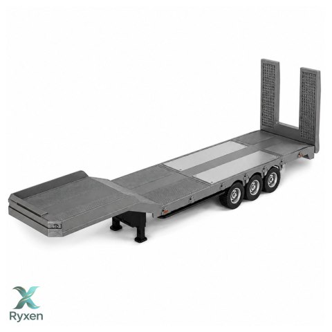 Przyczepa Niskopodwoziowa Naczepa Do Scania 770S Huina Szara 1:18