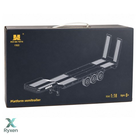 Przyczepa Niskopodwoziowa Naczepa Do Scania 770S Huina Szara 1:18