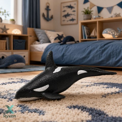 Ryba Gumowa Orka Figurka Rozciągliwa Realistyczna Ssak Morski 17,5 cm
