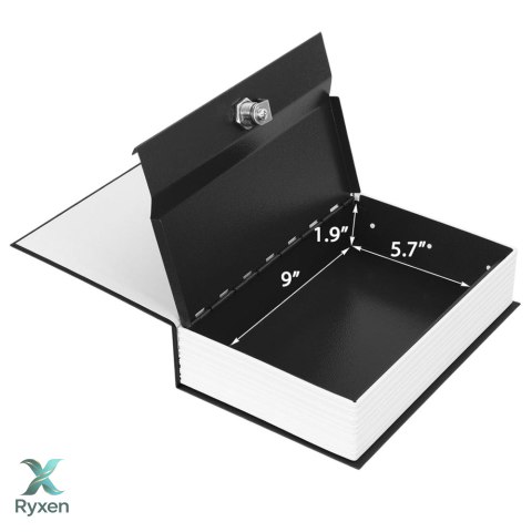 Sejf W Kształcie Książki Skrytka Kasetka Na Kluczyk Czarna 24x15 cm