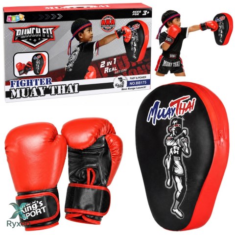Zestaw Sportowy Bokserski Rękawice Łapa Treningowa 2w1 MUAY THAI