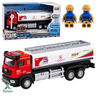Ciężarówka Cysterna Metalowa Napęd Światła Dźwięki Czerwono-Biała 1:40