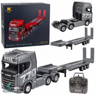 Ciężarówka Scania 770S Z Naczepą Zdalnie Sterowana RC Huina Srebrna 1:18