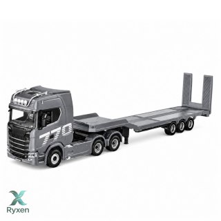 Ciężarówka Scania 770S Z Naczepą Zdalnie Sterowana RC Huina Srebrna 1:18