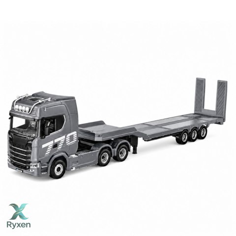 Ciężarówka Scania 770S Z Naczepą Zdalnie Sterowana RC Huina Srebrna 1:18