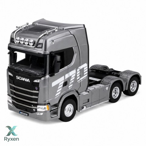 Ciężarówka Scania 770S Z Naczepą Zdalnie Sterowana RC Huina Srebrna 1:18