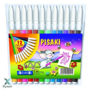 Flamastry pisaki 12 kolorów KAMET 