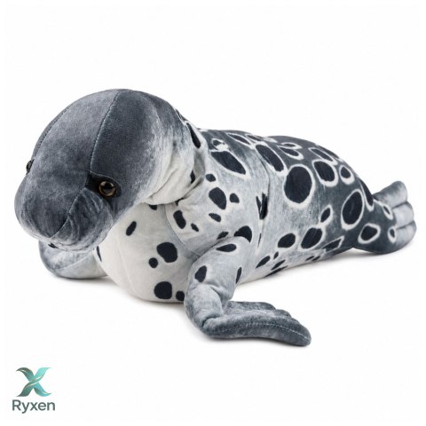 Foka Pluszowa Maskotka Przytulanka Realistyczna Szara 50 cm