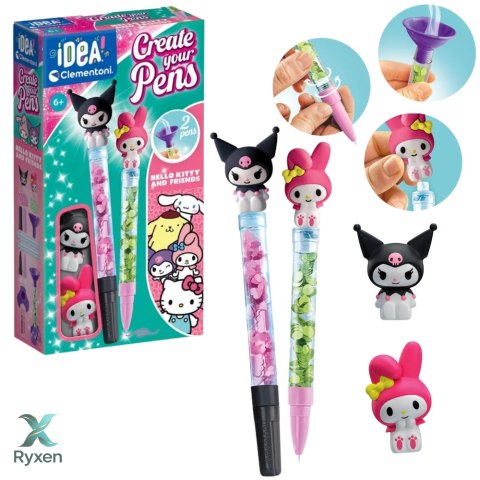 Idea Art Zestaw Mini Fabryka Długopisów Hello Kitty i Przyjaciele My Melody i Kuromi Clementoni 18431