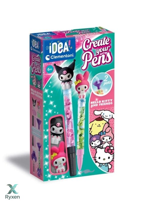 Idea Art Zestaw Mini Fabryka Długopisów Hello Kitty i Przyjaciele My Melody i Kuromi Clementoni 18431
