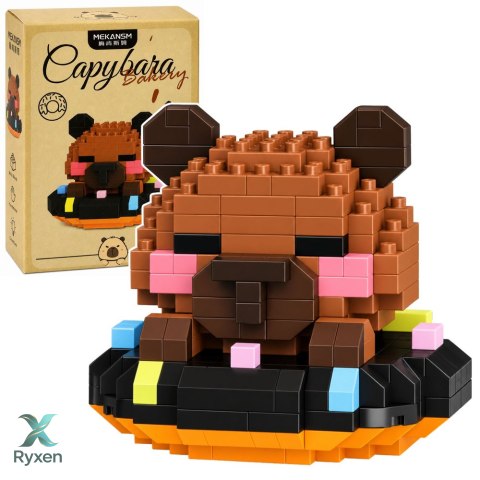 Klocki Konstrukcyjne Figurka Mini Kapibara Na Pączku Brązowa 306 el.