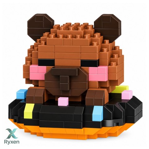 Klocki Konstrukcyjne Figurka Mini Kapibara Na Pączku Brązowa 306 el.