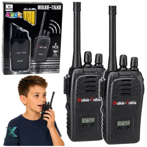Krótkofalówki Walkie Talkie USB Redukcja Szumów Czarne Zasięg 200M