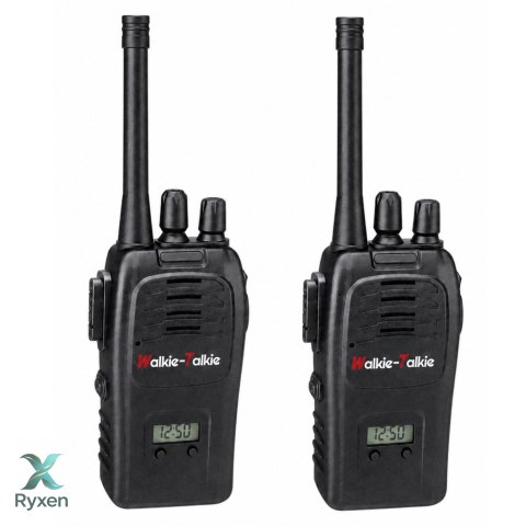 Krótkofalówki Walkie Talkie USB Redukcja Szumów Czarne Zasięg 200M