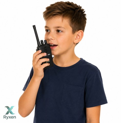 Krótkofalówki Walkie Talkie USB Redukcja Szumów Czarne Zasięg 200M