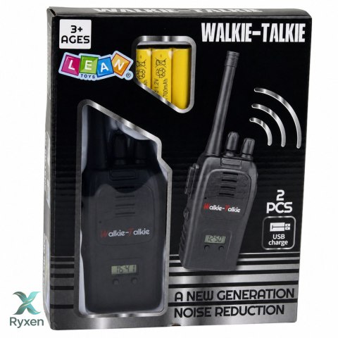 Krótkofalówki Walkie Talkie USB Redukcja Szumów Czarne Zasięg 200M