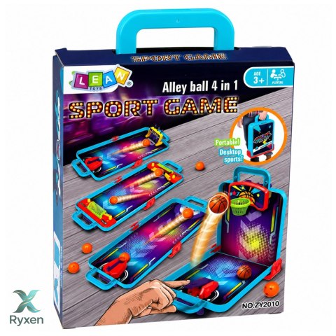Mini Gra Zręcznościowa 3w1 Koszykówka Pinball Kręgle Przenośna Walizka