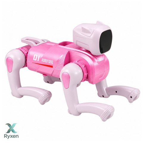 Pies Robot AI Zdalnie Sterowany RC Bluetooth Aplikacja Programowalny Różowy