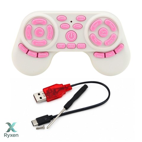 Pies Robot AI Zdalnie Sterowany RC Bluetooth Aplikacja Programowalny Różowy