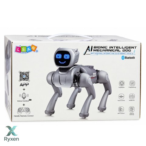 Pies Robot AI Zdalnie Sterowany RC Bluetooth Aplikacja Programowany Srebrny