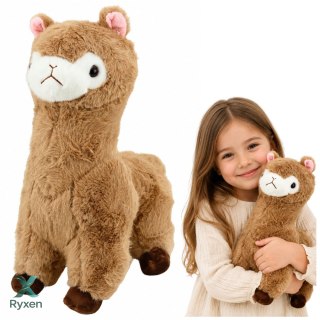 Pluszowa Alpaka Lama Maskotka Przytulanka Miękkie Futerko Beżowa 38 cm