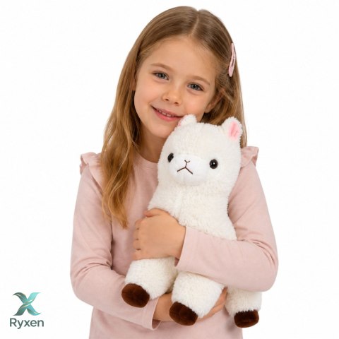 Pluszowa Alpaka Lama Maskotka Przytulanka Miękkie Futerko Biała 38 cm