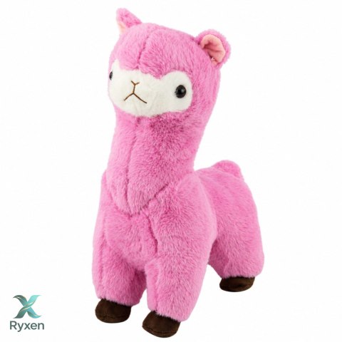 Pluszowa Alpaka Lama Maskotka Przytulanka Miękkie Futerko Różowa 38 cm