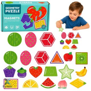 Puzzle Magnetyczne Nauka Owoców Magnesy Na Tablice Lodówkę 30 el.