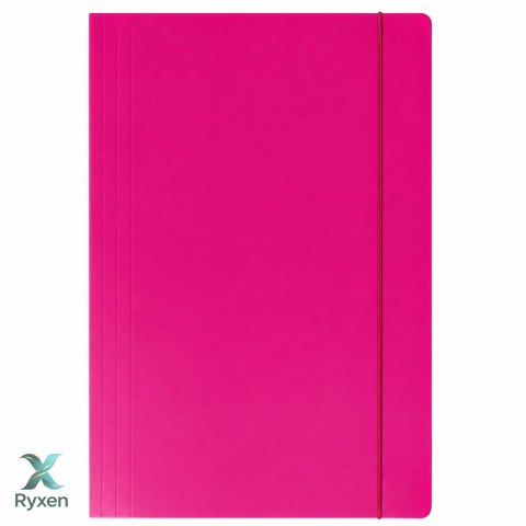 Teczka kartonowa na gumkę klejona lakierowana różowa A4+ 300 g/m²