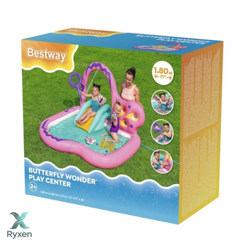 Wodny Plac Zabaw Ze Zjeżdżalnią Motyl Różowy Akcesoria Bestway 53175
