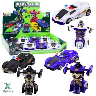 Auto Robot 2w1 Sportowy Samochód Policyjny Napęd Mix